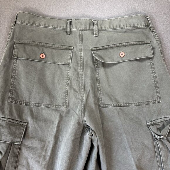 VINTAGE Bugle Boy Pants Men’s 36 Green Baggy Cargo Skater Grunge Y2K Relaxed 90s - Picture 16 of 16